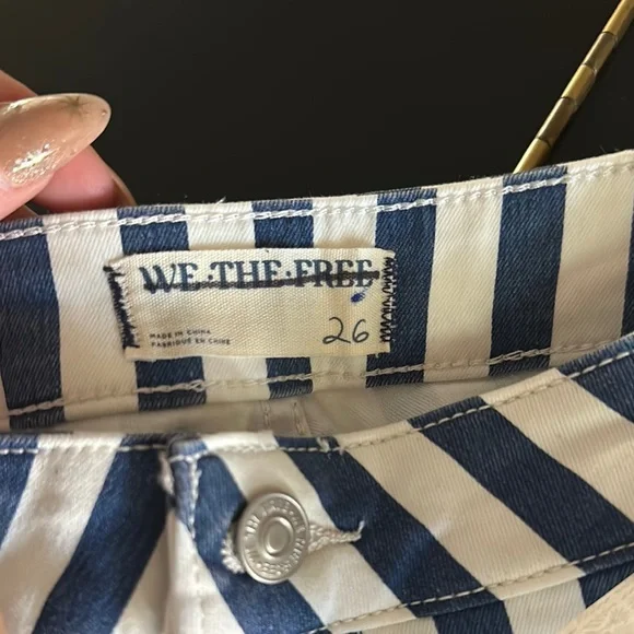 We the free Striped Flare Pants in Blue and White - Picture 2 of 8